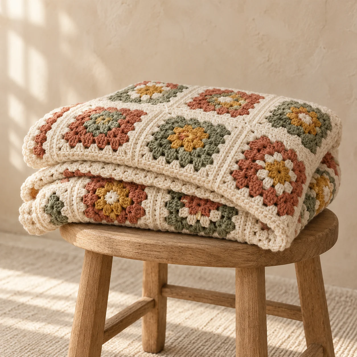 Slow Sunday Granny Square Throw
